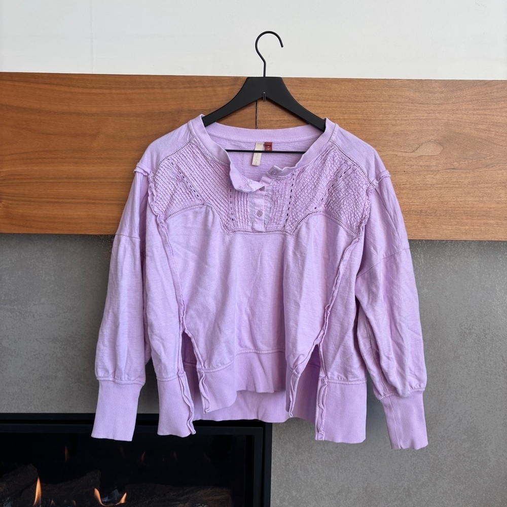 Anthropology Pilco PIntuck Pullover In Lavender, Size XS - Picture 4 of 11
